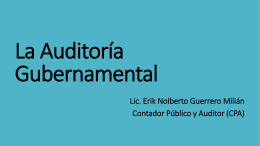 La Auditoría Gubernamental