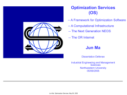 Optimization Services Framework and Virtual
