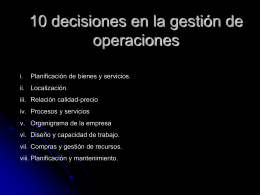 10 decisiones en la gestión de operaciones