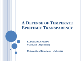Una defensa de la transparencia epistémica