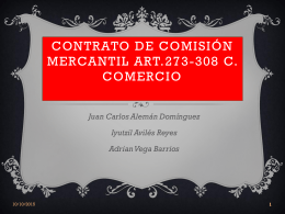 CONTRATO DE COMISIÓN MERCANTIL Art. 398 al 434 CC