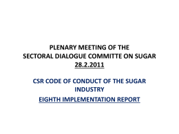 PLENARY MEETING OF THE SECTORAL DIALOGUE COMMITTE