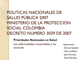 POLITICAS NACIONALES DE SALUD PÚBLICA 2007