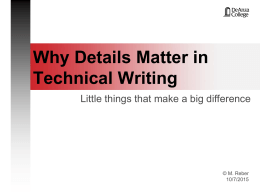 Why Details Matter in Technical Writing