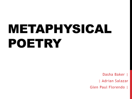 Metaphysical Poetry - MHS AP Literature 2013