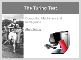 The Turing Test - University of San Diego Home