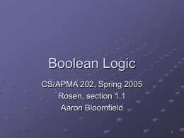 Boolean logic - University of Virginia