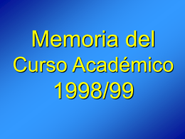 Memoria del Curso Académico 1998/99