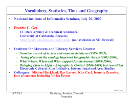 Statistics, Text, Time and Geography