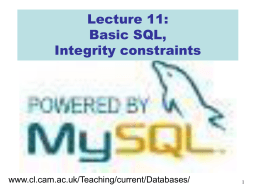 Lecture 06 of IB Databases courses