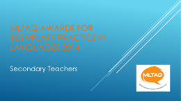 MLTAQ Awards for exemplary practice in languages