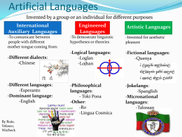 Artificial Languages - Universidad Antonio de