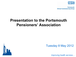 Title here - NHS Portsmouth Clinical Commissioning