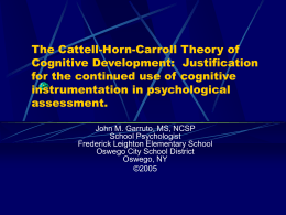 The Cattell-Horn-Carroll Theory of Cognitive