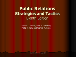 Public Relations Strategies and Tactics Eighth