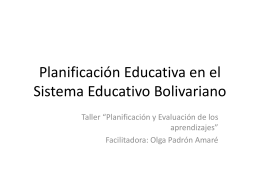 Planificación Educativa en el Sistema Educativo