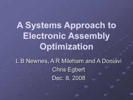 A systems approach to electronic assembly