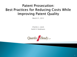 Patent Prosecution Helpline: Best Practices for