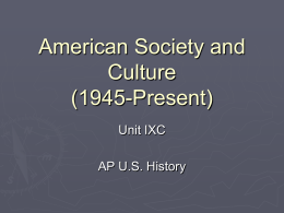 American Society and Culture (1945