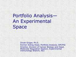 Portfolio Analysis—An Experimental Space
