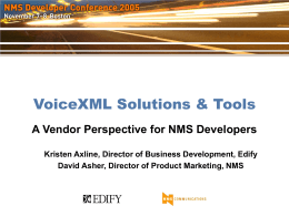 VoiceXML Solutions & Tools