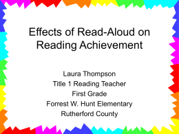 Effects of Read-Aloud on Reading Achievement