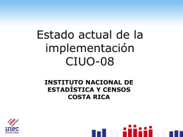 Estado actual de la implementación CIUO-08