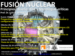 Seminario FUSION NUCLEAR Principios, diseño ITER y