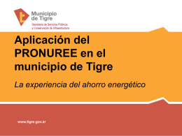 Aplicación del PRONUREE en el municipio de Tigre