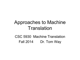 Machine translation - Villanova University