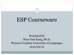 Integrating Multimedia ESP Courseware into