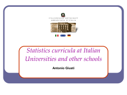 Italian Statistics curricula at universities and