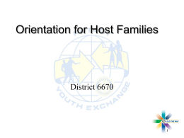 Orientation for Host Families