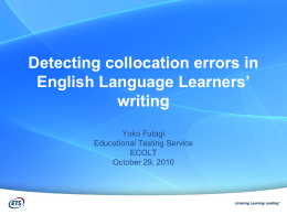 Detecting Collocation Errors in English Language
