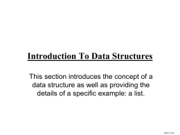 Introduction to Data Structures: Lists