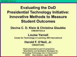 Evaluating the DoD Presidential Technology