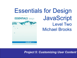 Essentials for Design JavaScript Level Two Michael