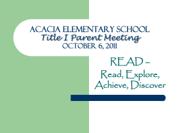 Acacia Elementary School Professional Development