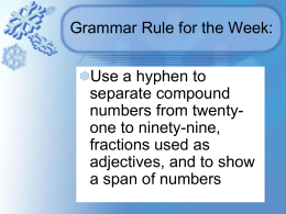 Grammar Rule for the Week: