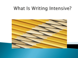 Writing Intensive: What does it mean and how do I