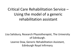 Rehabilitation after critical illness: The RECOVER