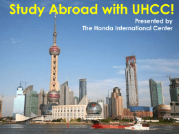 Study Abroad with UHCC! - Kapiolani Community