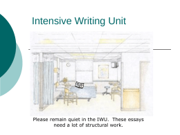 Intensive Writing Unit - Rantoul Township High