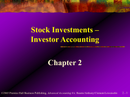 Stock Investments – Investor Accounting