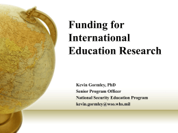 Funding for International Education Research