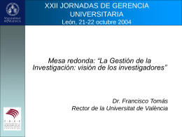 XXII JORNADAS DE GERENCIA UNIVERSITARIA León, 21
