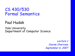 CS430 Formal Semantics