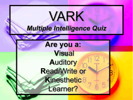 VARK Multiple Intelligence Quiz