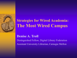 Strategies for Wired Academia: The Most Wired