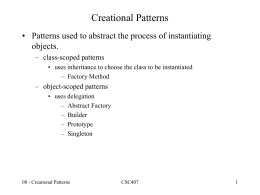 Creational Patterns - University of Toronto